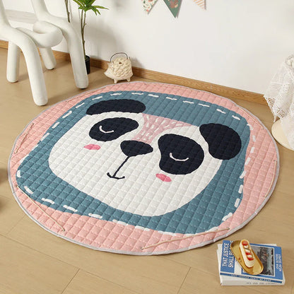 Round Baby Play Mat 150cm – Foldable Cartoon Floor Rug