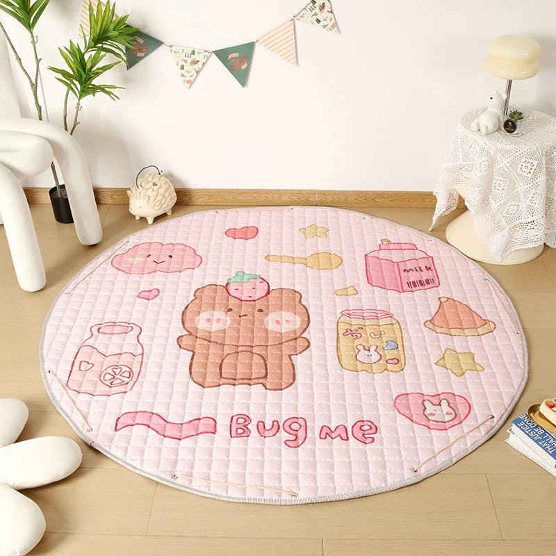 Round Baby Play Mat 150cm – Foldable Cartoon Floor Rug