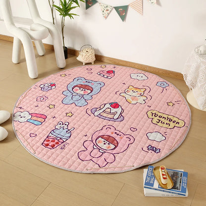 Round Baby Play Mat 150cm – Foldable Cartoon Floor Rug